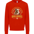 A Bulldog Dog Kids Sweatshirt Jumper Bright Red