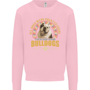 A Bulldog Dog Kids Sweatshirt Jumper Light Pink