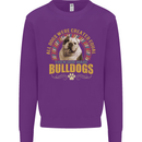 A Bulldog Dog Kids Sweatshirt Jumper Purple