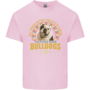 A Bulldog Dog Kids T-Shirt Childrens Light Pink