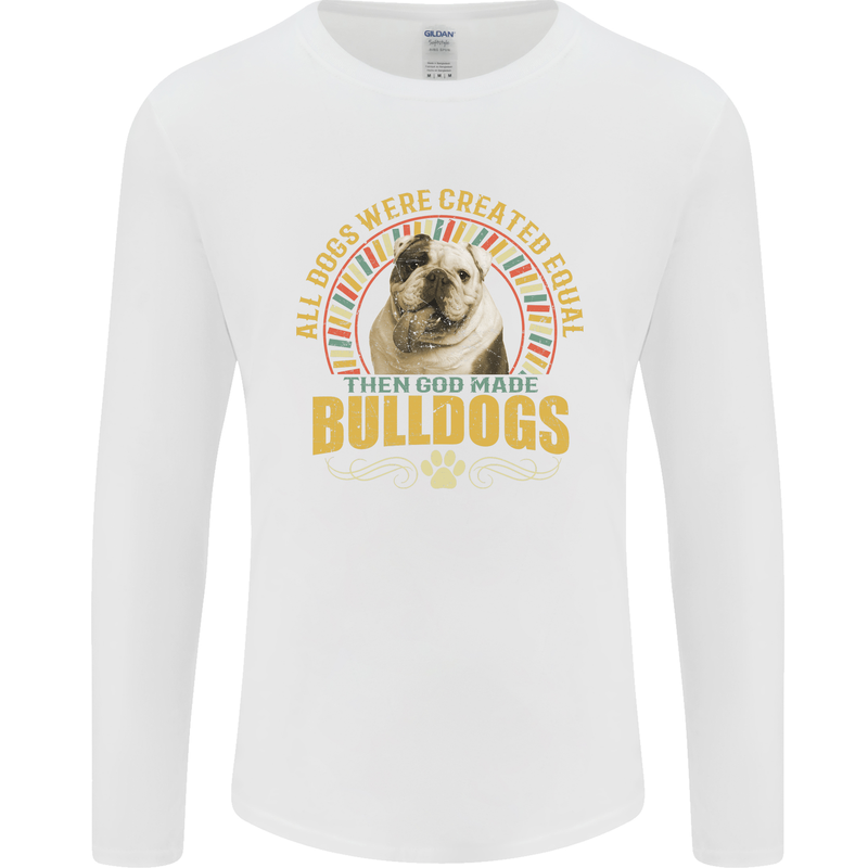 A Bulldog Dog Mens Long Sleeve T-Shirt White