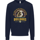 A Bulldog Dog Mens Sweatshirt Jumper Navy Blue