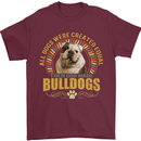 A Bulldog Dog Mens T-Shirt 100% Cotton Maroon