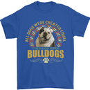 A Bulldog Dog Mens T-Shirt 100% Cotton Royal Blue