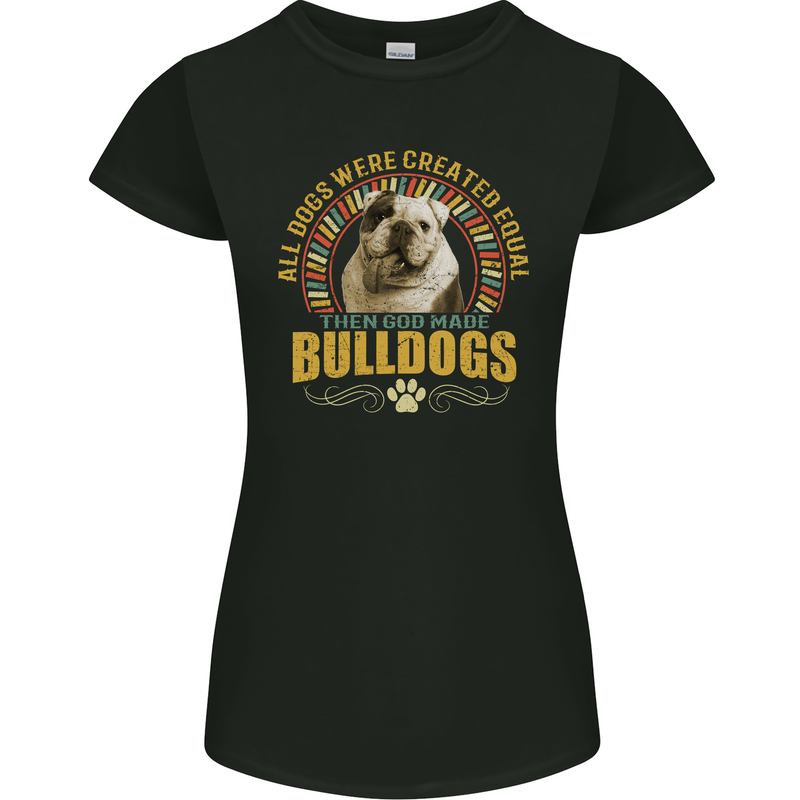 A Bulldog Dog Womens Petite Cut T-Shirt Black
