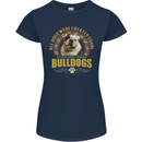 A Bulldog Dog Womens Petite Cut T-Shirt Navy Blue
