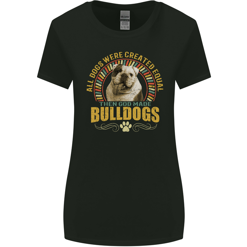 A Bulldog Dog Womens Wider Cut T-Shirt Black