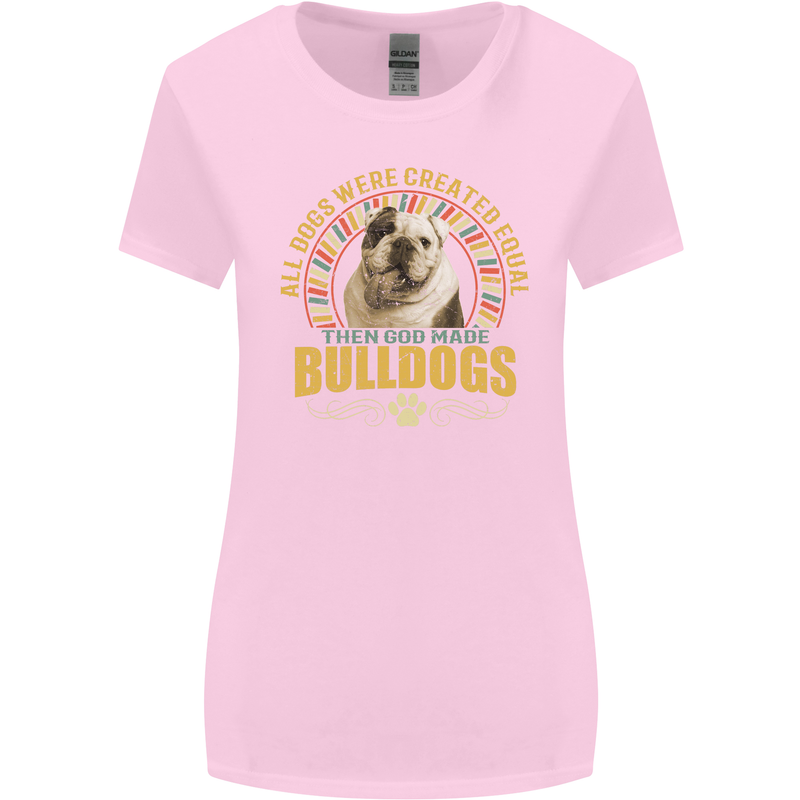 A Bulldog Dog Womens Wider Cut T-Shirt Light Pink