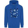 A Butterfly Collection Rhopalocera Childrens Kids Hoodie Royal Blue