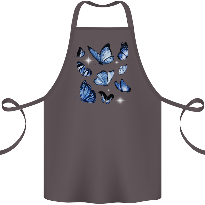 A Butterfly Collection Rhopalocera Cotton Apron 100% Organic Dark Grey