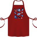 A Butterfly Collection Rhopalocera Cotton Apron 100% Organic Maroon