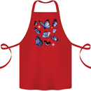 A Butterfly Collection Rhopalocera Cotton Apron 100% Organic Red