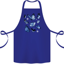 A Butterfly Collection Rhopalocera Cotton Apron 100% Organic Royal Blue