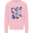 A Butterfly Collection Rhopalocera Kids Sweatshirt Jumper Light Pink