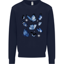 A Butterfly Collection Rhopalocera Kids Sweatshirt Jumper Navy Blue