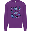 A Butterfly Collection Rhopalocera Kids Sweatshirt Jumper Purple