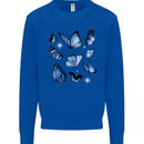 A Butterfly Collection Rhopalocera Kids Sweatshirt Jumper Royal Blue