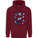 A Butterfly Collection Rhopalocera Mens 80% Cotton Hoodie Maroon