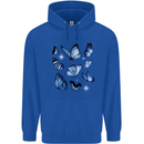 A Butterfly Collection Rhopalocera Mens 80% Cotton Hoodie Royal Blue