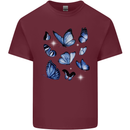 A Butterfly Collection Rhopalocera Mens Cotton T-Shirt Tee Top Maroon