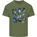 A Butterfly Collection Rhopalocera Mens Cotton T-Shirt Tee Top Military Green
