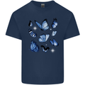 A Butterfly Collection Rhopalocera Mens Cotton T-Shirt Tee Top Navy Blue