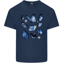 A Butterfly Collection Rhopalocera Mens Cotton T-Shirt Tee Top Navy Blue