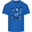 A Butterfly Collection Rhopalocera Mens Cotton T-Shirt Tee Top Royal Blue