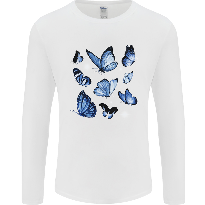 A Butterfly Collection Rhopalocera Mens Long Sleeve T-Shirt White