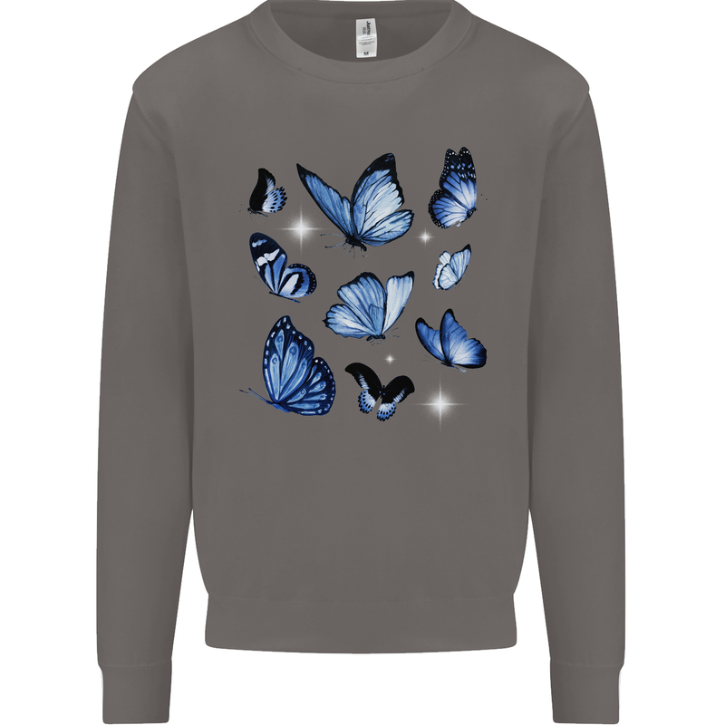A Butterfly Collection Rhopalocera Mens Sweatshirt Jumper Charcoal