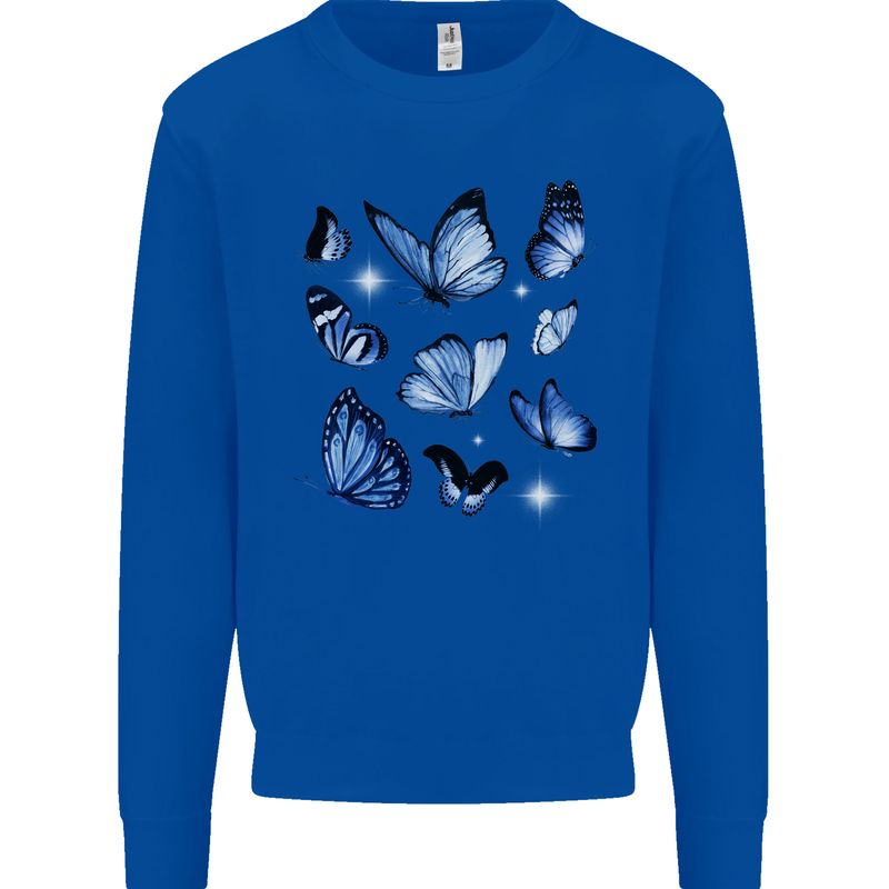 A Butterfly Collection Rhopalocera Mens Sweatshirt Jumper Royal Blue
