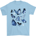 A Butterfly Collection Rhopalocera Mens T-Shirt 100% Cotton Light Blue