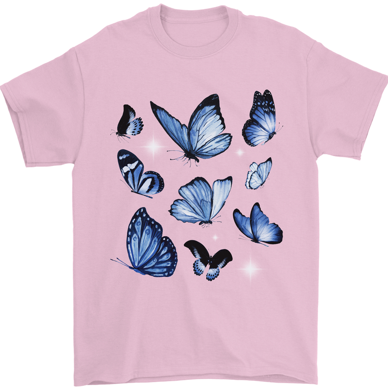 A Butterfly Collection Rhopalocera Mens T-Shirt 100% Cotton Light Pink