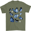 A Butterfly Collection Rhopalocera Mens T-Shirt 100% Cotton Military Green