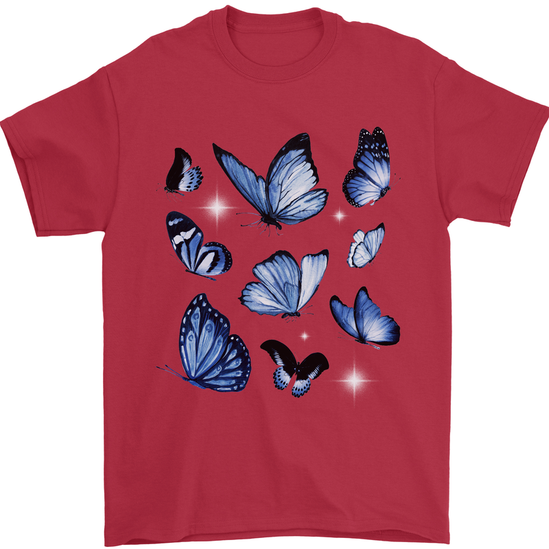 A Butterfly Collection Rhopalocera Mens T-Shirt 100% Cotton Red