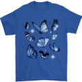 A Butterfly Collection Rhopalocera Mens T-Shirt 100% Cotton Royal Blue