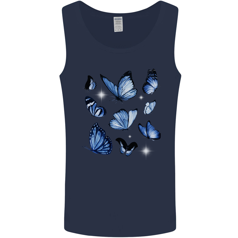 A Butterfly Collection Rhopalocera Mens Vest Tank Top Navy Blue