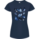 A Butterfly Collection Rhopalocera Womens Petite Cut T-Shirt Navy Blue