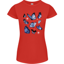 A Butterfly Collection Rhopalocera Womens Petite Cut T-Shirt Red