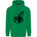 A Butterfly Skull Childrens Kids Hoodie Irish Green