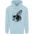 A Butterfly Skull Childrens Kids Hoodie Light Blue