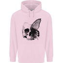 A Butterfly Skull Childrens Kids Hoodie Light Pink