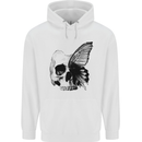 A Butterfly Skull Childrens Kids Hoodie White