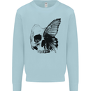 A Butterfly Skull Kids Sweatshirt Jumper Light Blue