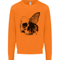 A Butterfly Skull Mens Sweatshirt Jumper Orange