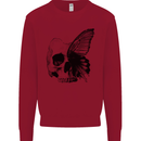 A Butterfly Skull Mens Sweatshirt Jumper Red
