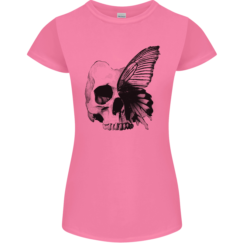 A Butterfly Skull Womens Petite Cut T-Shirt Azalea