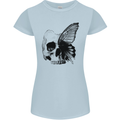 A Butterfly Skull Womens Petite Cut T-Shirt Light Blue