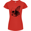 A Butterfly Skull Womens Petite Cut T-Shirt Red