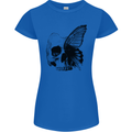 A Butterfly Skull Womens Petite Cut T-Shirt Royal Blue